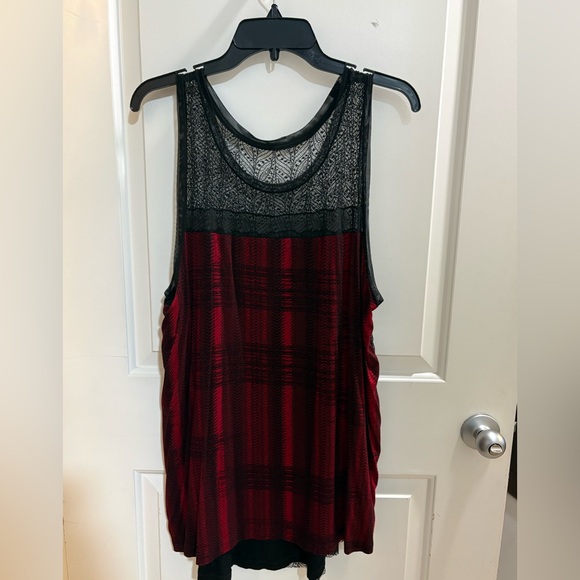 Love & Legend Tops - Love & Legend Black and Red Plaid Tank Top